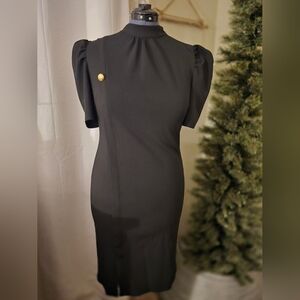 Elegant Black Dress with Gold Accent